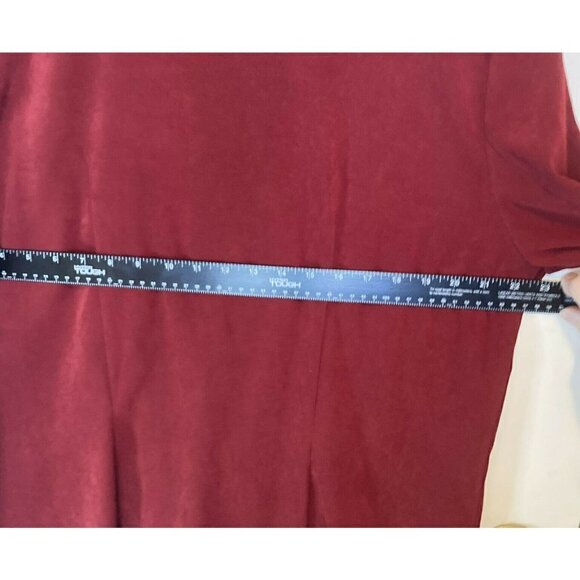 Worthington Womens Tall Stretch Faux Suede Deep Red Shirt Jacket Shacket-18T - Picture 9 of 11